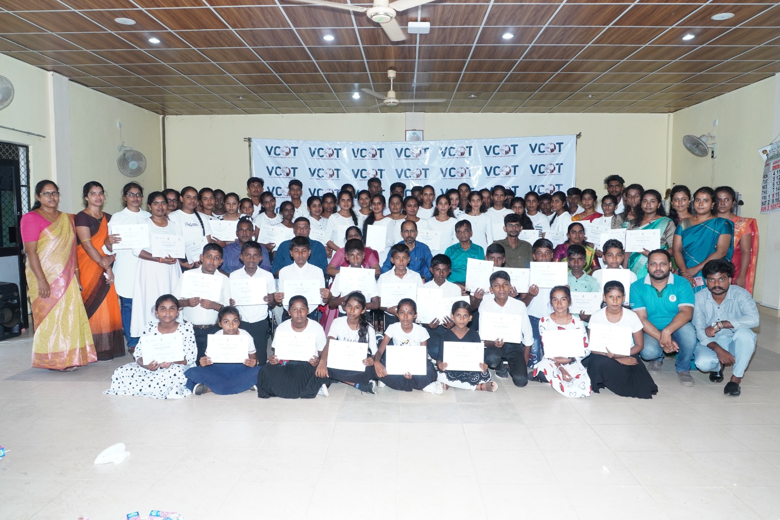 Certificates for Students Who Completed the English Training Program